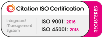 iso 9001 45001 ims badge white
